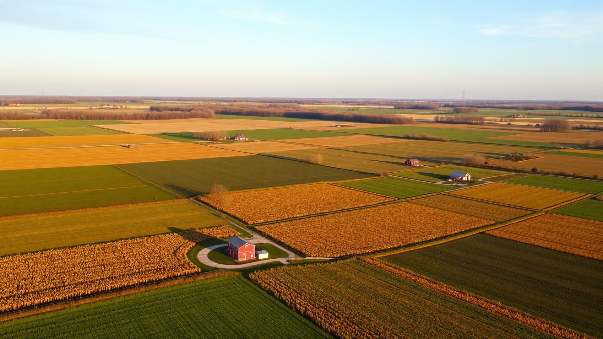 Aerial view of Wea Township farmland in Tippecanoe County, Indiana